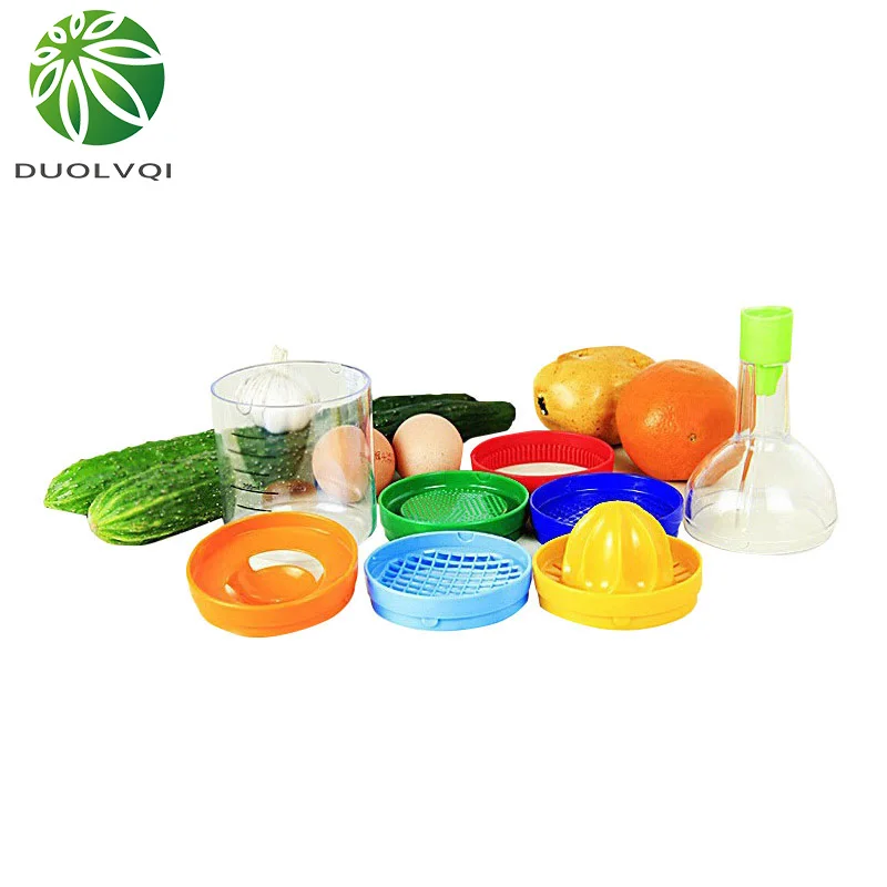 Duolvqi 8 Функция в 1 Овощи Фрукты Slicer бутылка нескольких al воронкообразный нож терка