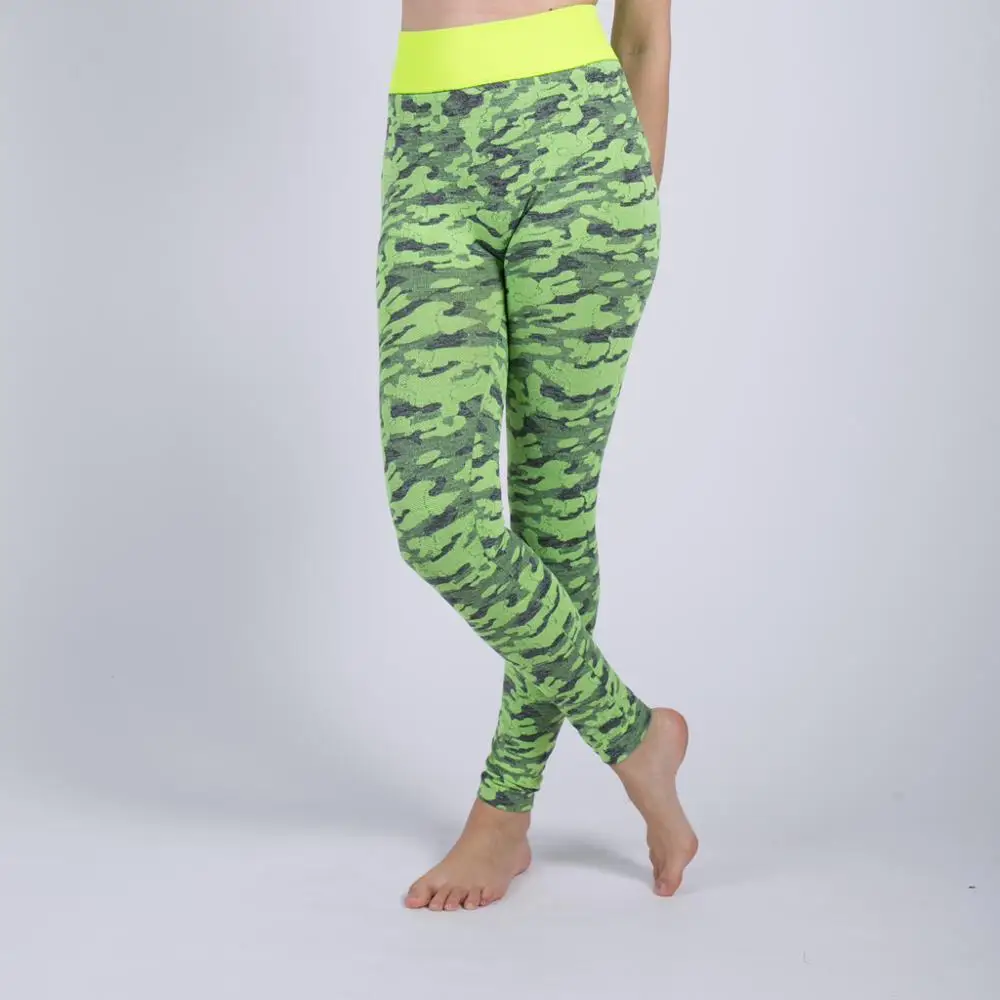 2019 печати Бесшовные Леггинсы эластичные цвет: черный/зеленый/фиолетовый