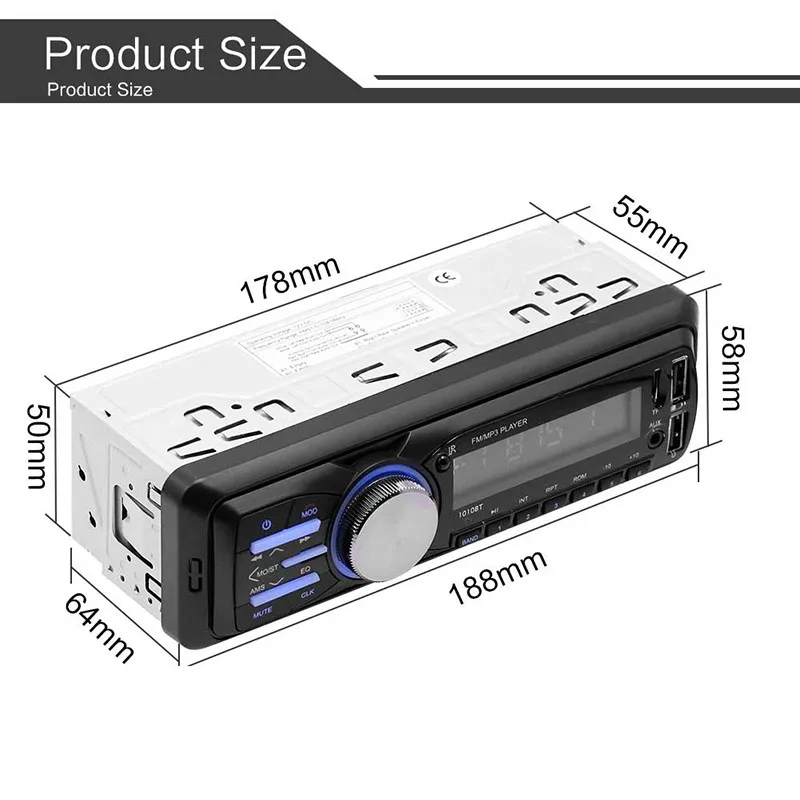 Bluetooth автомагнитолы с пультом дистанционного управления 1 Din Авторадио MP3 плеер Автомобильный стерео радио Aux FM приемник качественный мультимедийный плеер