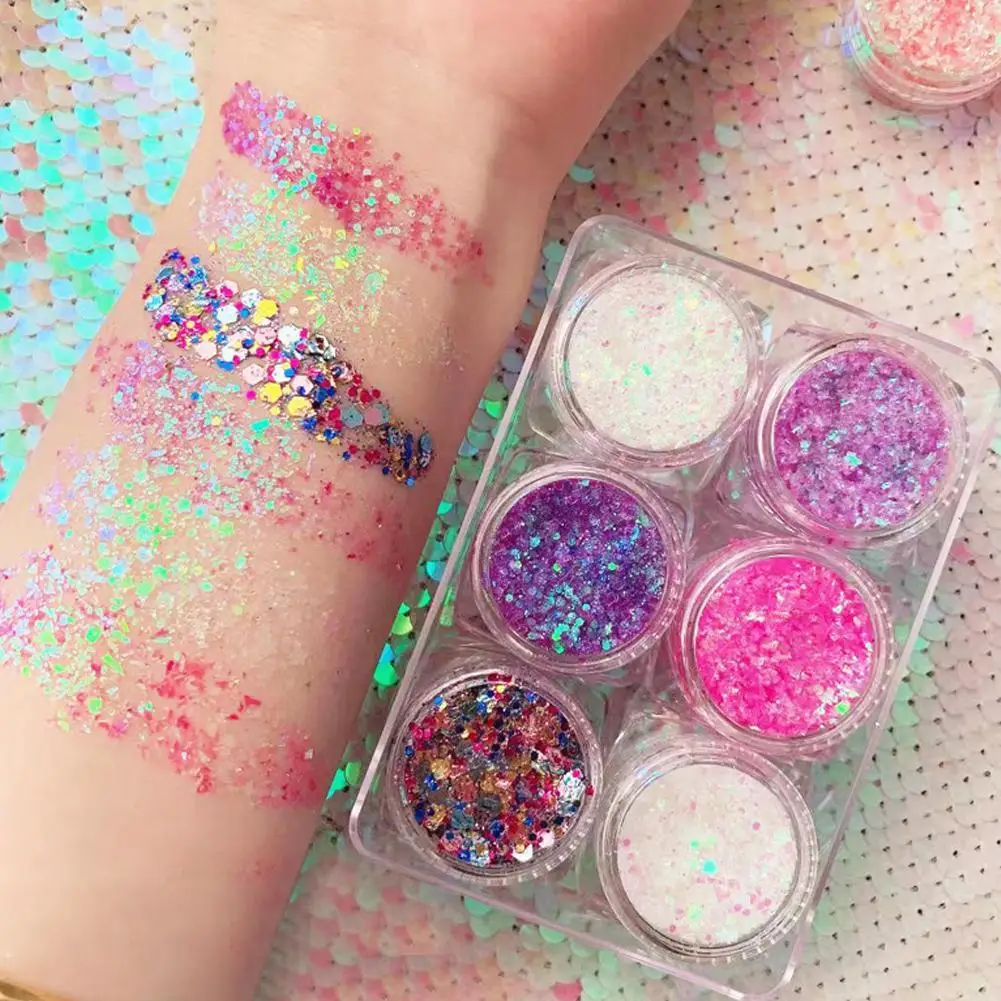 Новинка 6 коробок с палочкой для теней век гелевый крем блестками блестящий