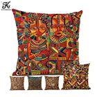 Красочная абстрактная картина с видами Африки, художественный домашний декоративный диван, чехол для подушки, экзотический африканские стиль жизни, хлопковый льняной чехол для подушки
