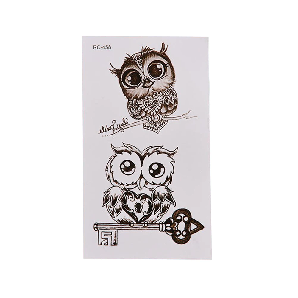 Водостойкая Милая мультяшная сова временная наклейка искусственная татуировка