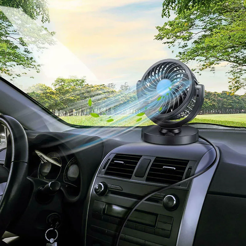 

ELOOLE Car Fan Cooling Fan Portable Auto Electric Fan Mini USB Car Fan Mini 12V Car Auto Cooler Fan Ventilador Portátil