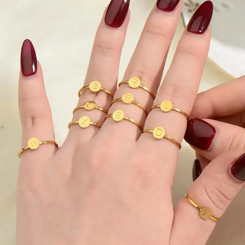 MWM кольцо из нержавеющей стали женское модное розовое золото с буквенным принтом