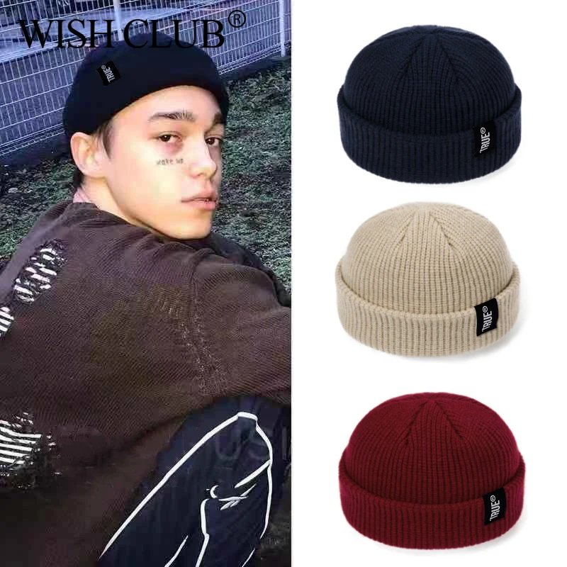 Wish Club новая зимняя шапка для женщин и мужчин, вязаная короткая однотонная бейсболка с дыней, шапочка в виде бобов, теплый шерстяной берет, разные цвета на выбор
