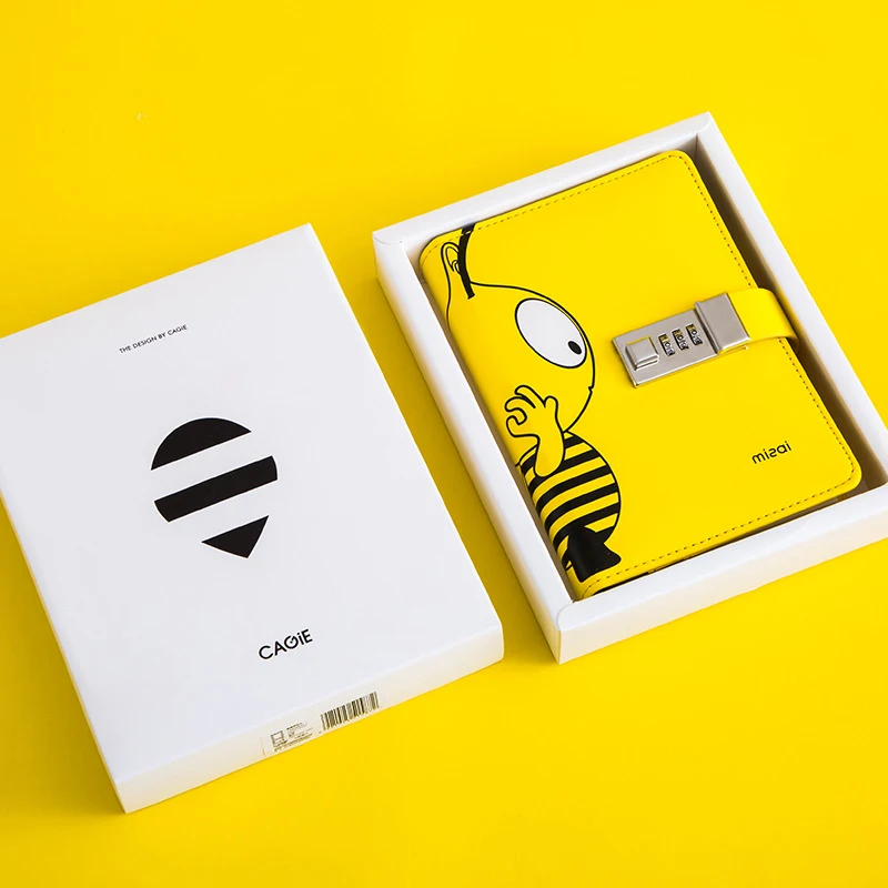 А5 Kawaii Bee дневник планировщик блокнот органайзер блокировка паролем листовка Bullet