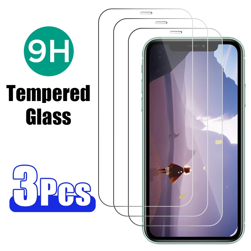

3PCS Full Cover Phone Glass for iPhone 11 XR XS X 12 Pro Max Mini Screen Protector for iPhone 7 8 Plus 6 6S 5 5S SE 2020 Glass