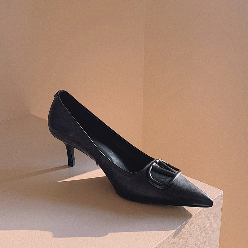 

Kmeioo High Heels Pointed Sexy Womens Heels Shoes Classic Pumps Female Shoes Office Ladies Wedding Plus size 5.5cm