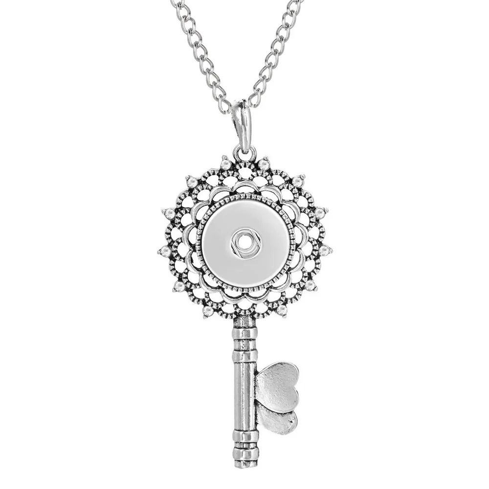 New Snap Jewelry 18mm DIY Key Button Necklace Women Pendant Necklaces For Girls Accessories Gift ZG253 | Украшения и аксессуары
