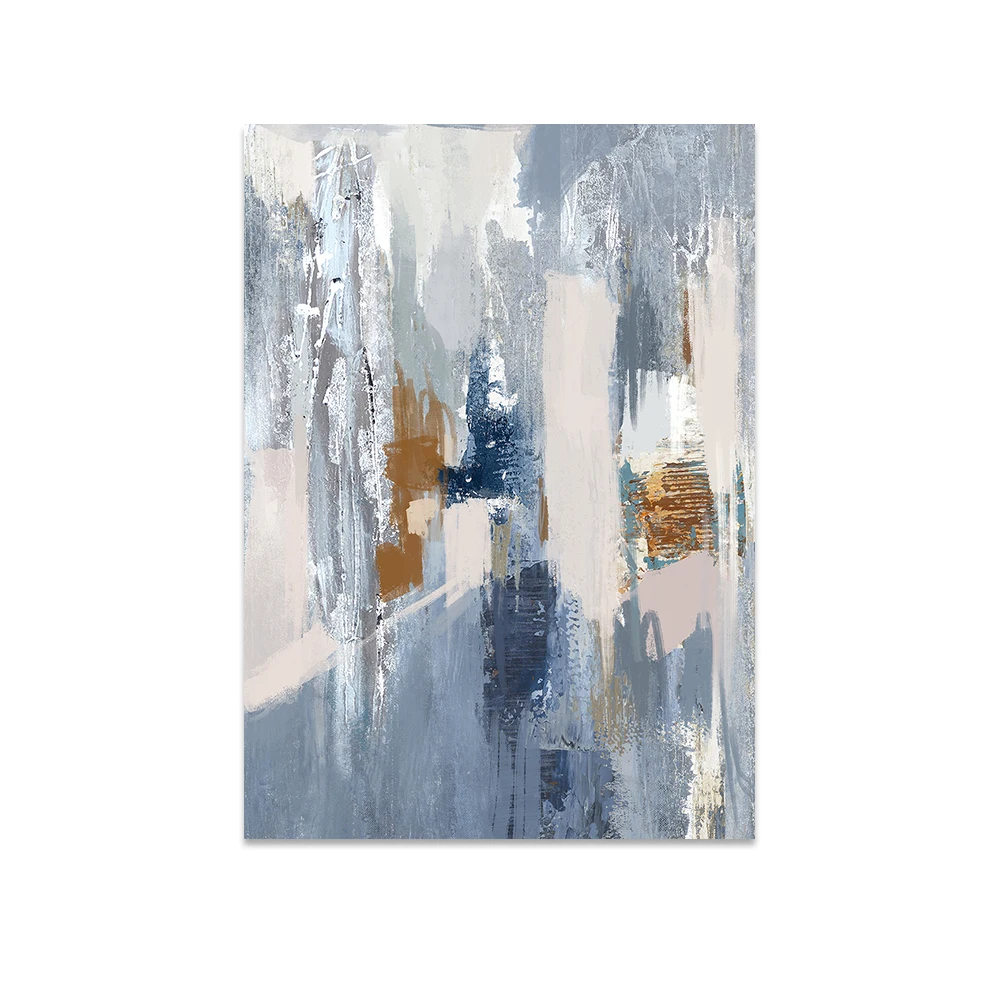 

Картина на холсте QIPINGART Абстрактная Синяя Золотая Текстура