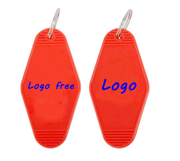 100pcs Custom Logo Free Plastics Hotel Motel Movie Key Chains DIY Tag Pendant Keychain Keyring Mail Box Gifts
