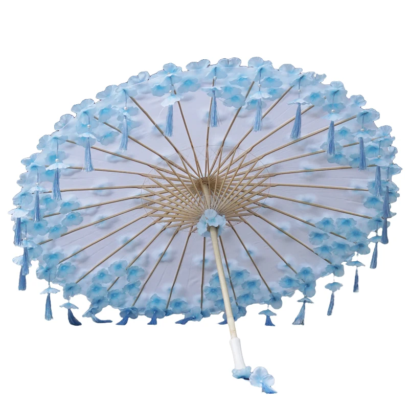 

Ancient Umbrella Kids Hanfu Flower Umbrella Bead Tassel Photo Dance Umbrella Paraguas Parasol Sombrilla Regenschirm Femme