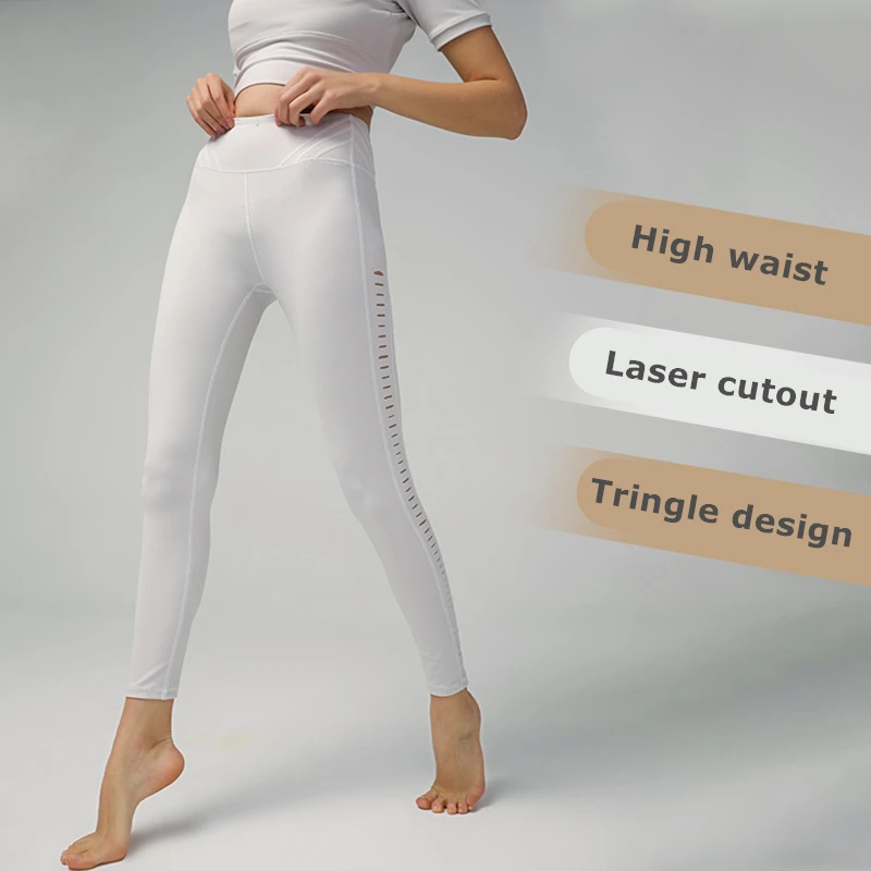 Белые Спортивные Леггинсы Oyoo с высокой талией для йоги нейлоновые спортивные не