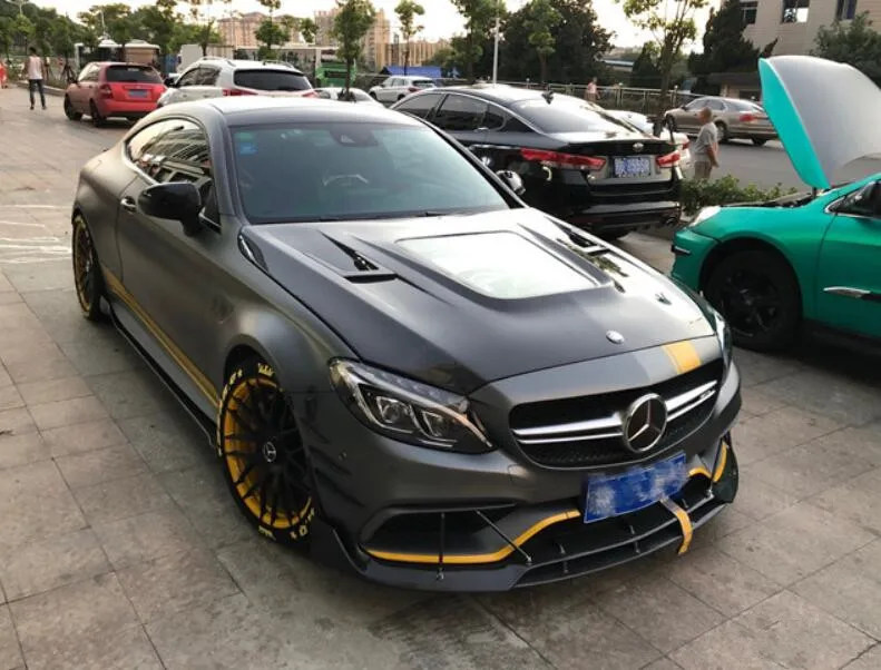 Модный прозрачный стеклянный передний бампер из углеродного волокна капот