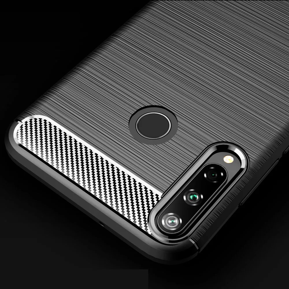 Матовый чехол из углеродного волокна для Huawei Honor 9C Y7p мягкий силиконовый защитный