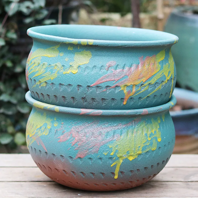 

Большой цветочный горшок, простой ретро цветочный горшок для суккулентов, декоративные поделки в китайском стиле, Doniczka Ozdobna, домашний сад, ...