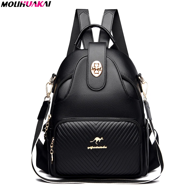 

Fashion Women Leather Backpack Small Soft School Bag Backpack for Teenager Girls Rucksack Vintage Shoulder Bags Mochila Feminina