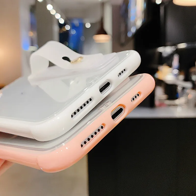 Прозрачный чехол на запястье для телефона iPhone 11 Pro Max XR XS 8 7 6 6S Plus Мягкий