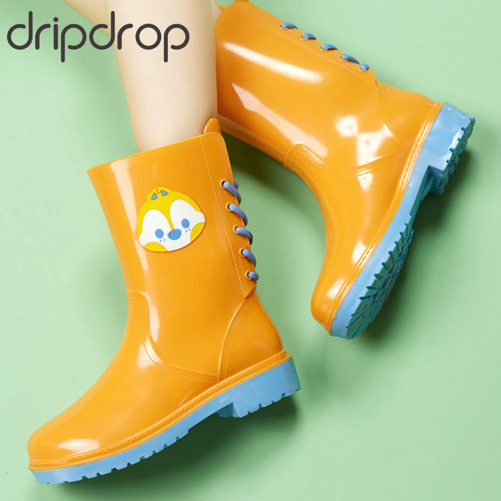 Обувь женская Резиновые сапоги женские Женские Глянцевые ботинки Ботильоны на