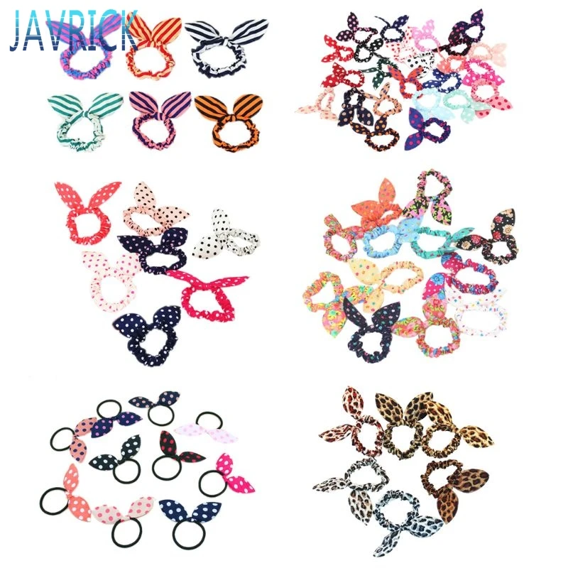 Резинка для волос в горошек с цветным принтом| |