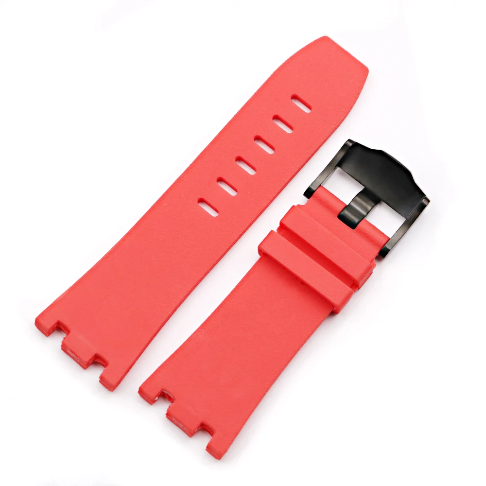 CARLYWET 28mm Wholesale Rubber Waterproof Watchbands Silicone Replacement Wrist Watch Band Strap Belt With Pin Buckle