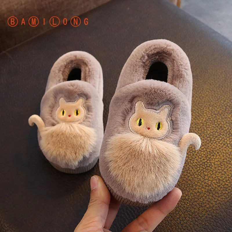 Высококачественные детские хлопковые тапочки BAMILONG зимняя детская хлопковая