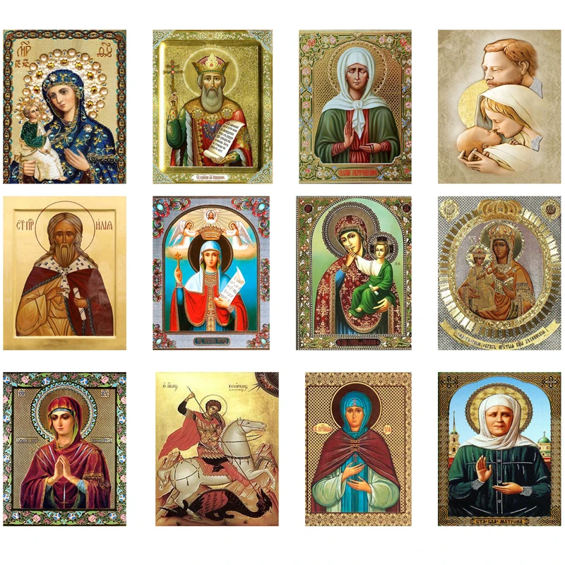 5D алмазная живопись сделай сам вышивка крестиком икона Святой Джордж полностью