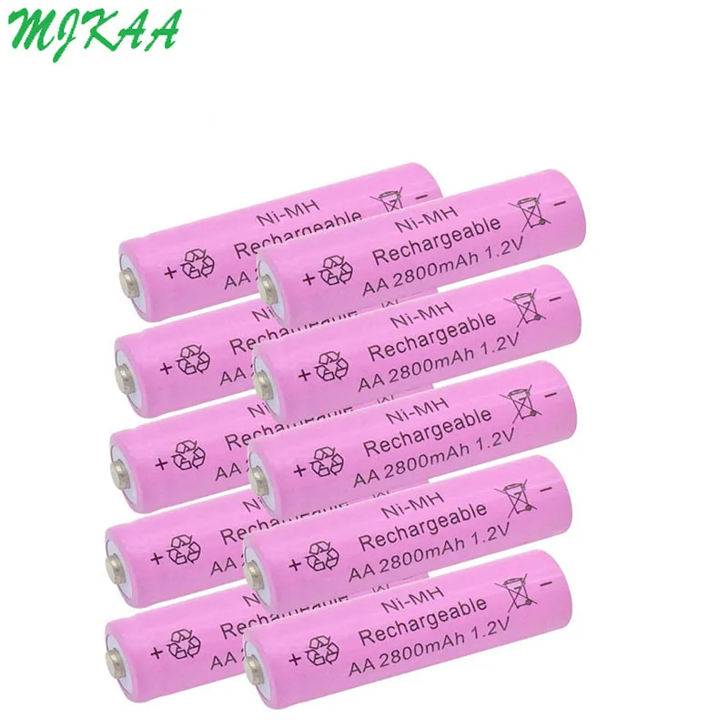 Аккумуляторная батарея MJKAA Ni-MH AA, 1,2 в, 2800 мА · ч, розовая, для игрушек, пультов дистанционного управления