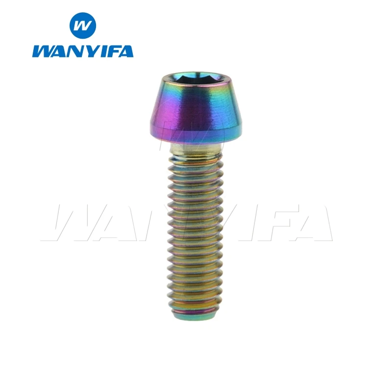 Wanyifa Винт С Титановым болтом M5x9 15, 16, 18, 20, 25 30 35, 40 45 50 55 60 мм шестигранный ключ заостренная форма кисти для Велосипедный вынос руля - Цвет: M5x16 Rainbow