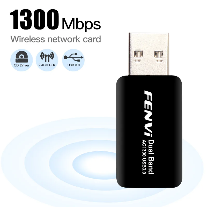 1300Mbps Dual Band 2.4Ghz/5Ghz Mini USB 3.0 Wlan Wifi Wireless Adapter Dongle Network Card 802.11ac For Laptop PC Windows 7/8/10