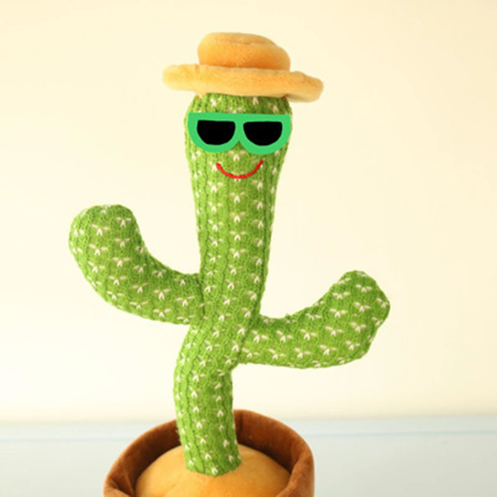 

Dancing Cactus Toy with Smiling Face & Light 120 Songs Prank Singing Plush 28cm Wiggling Ornament Gift for Kids SER88