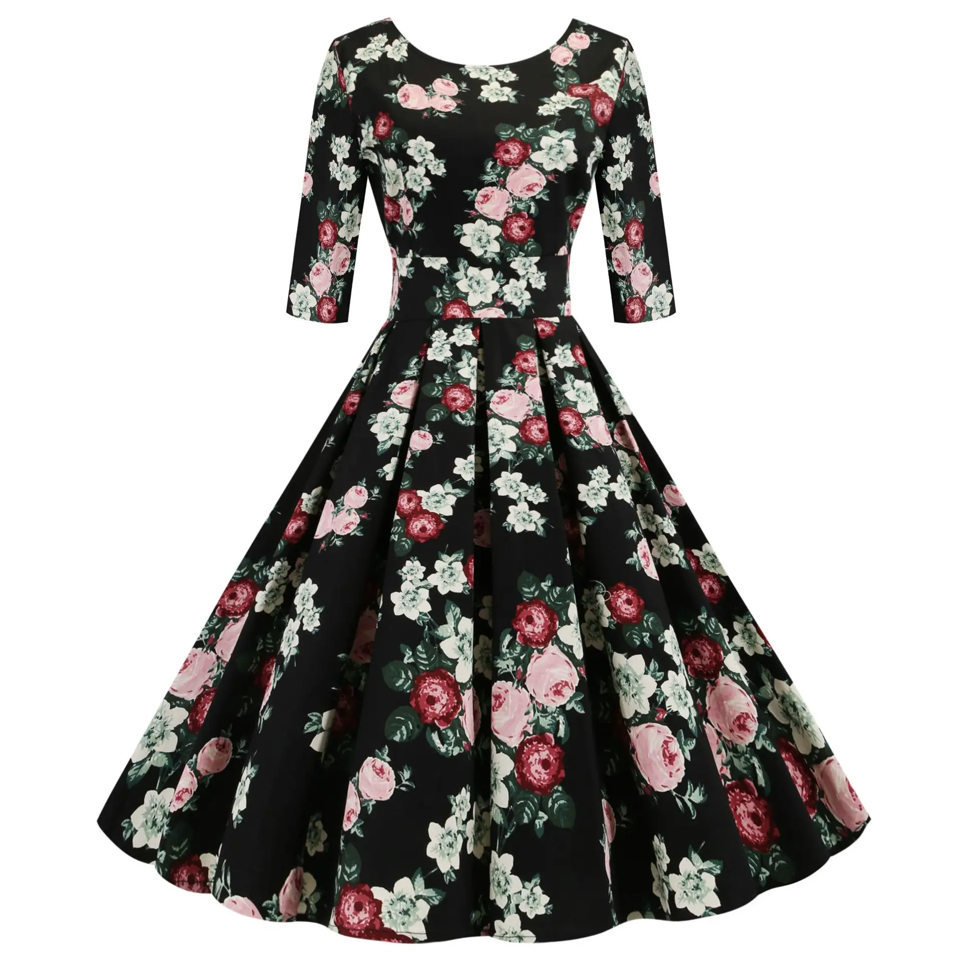 

Женское винтажное платье SISHION, темно-синее, светло-зеленое платье в стиле ретро с короткими рукавами и S-4XL, большие размеры, 50 s, 60 s, VD1361