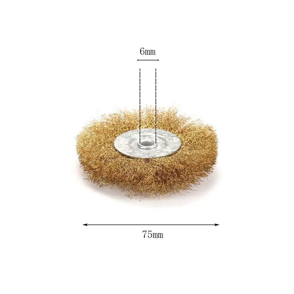 ОБЖИМНАЯ латунная плоская щетка колесо из медной проволоки для настольной