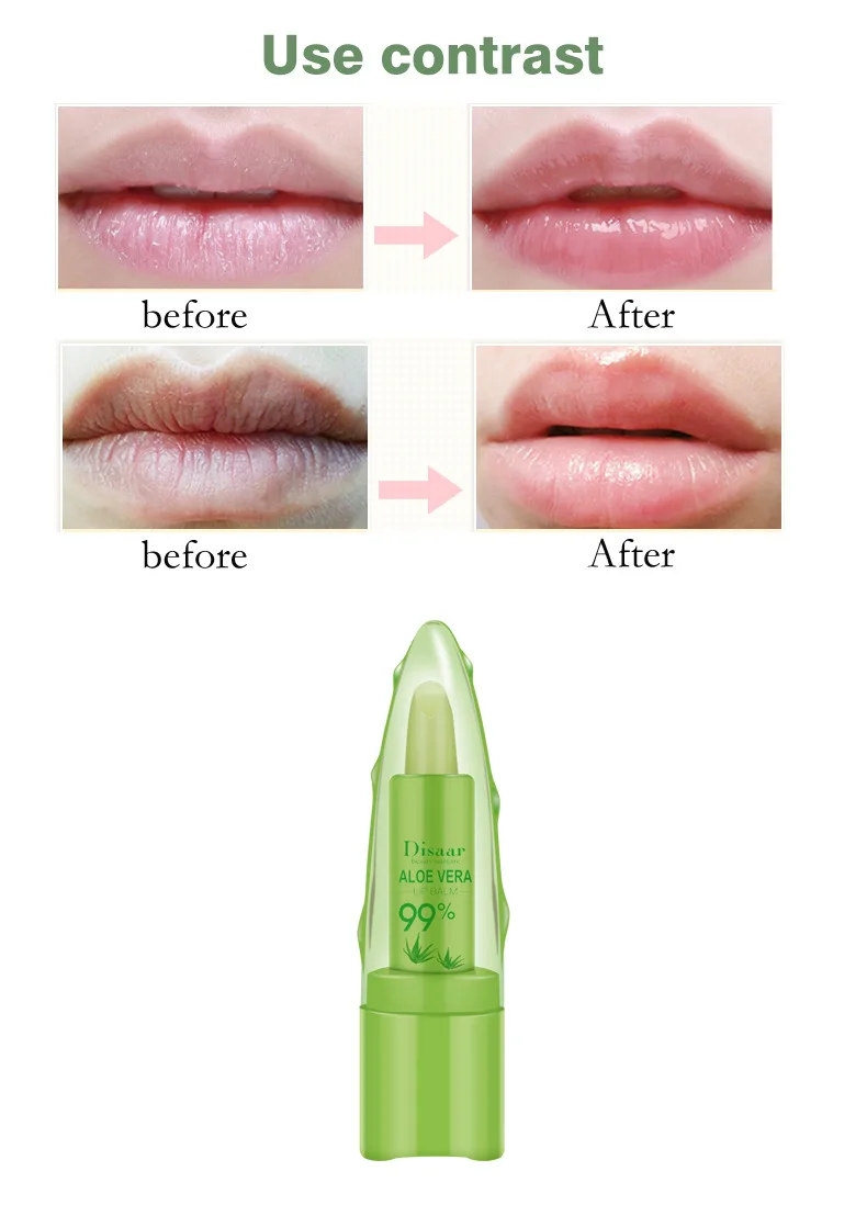 Новинка 4 г Матовая губная помада набор алоэ вера с изменением цвета Увлажняющая