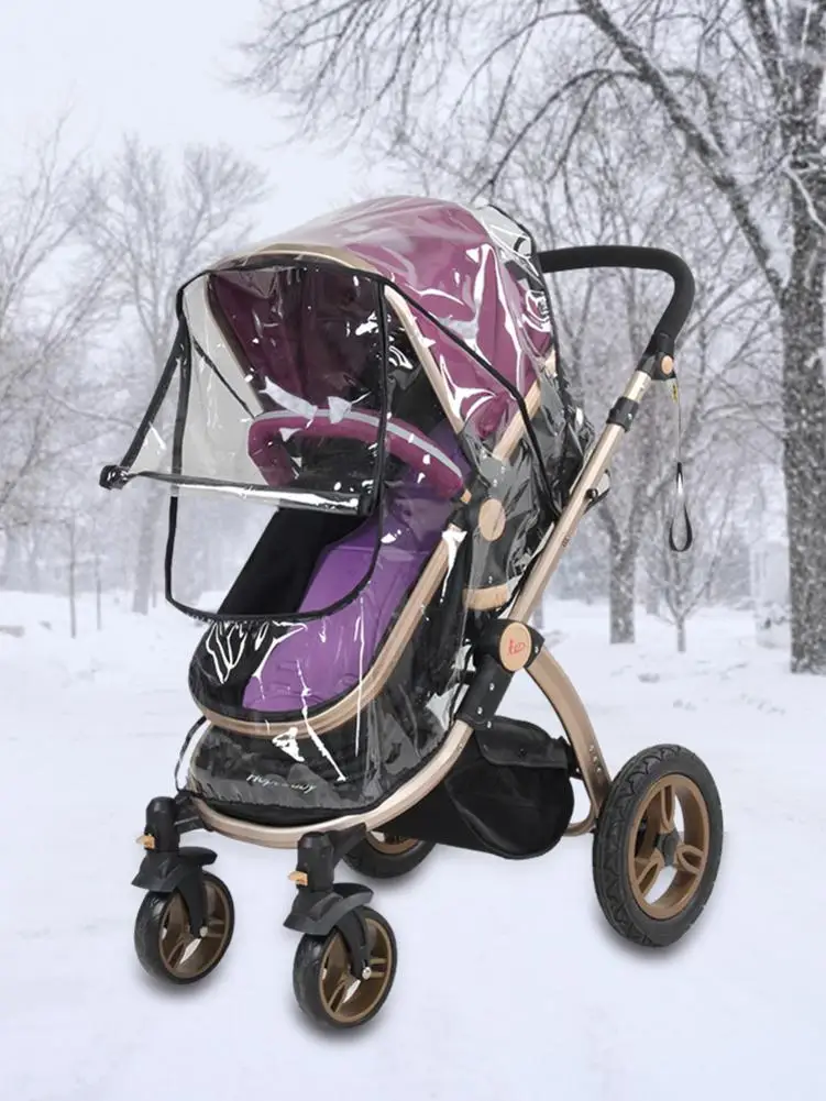 Универсальный прозрачный чехол от дождя для детской коляски с молнией | Мать и