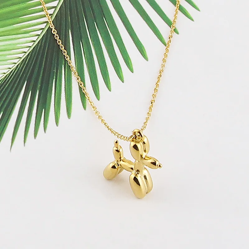 Модное классическое милое колье из нержавеющей стали в виде животного для женщин