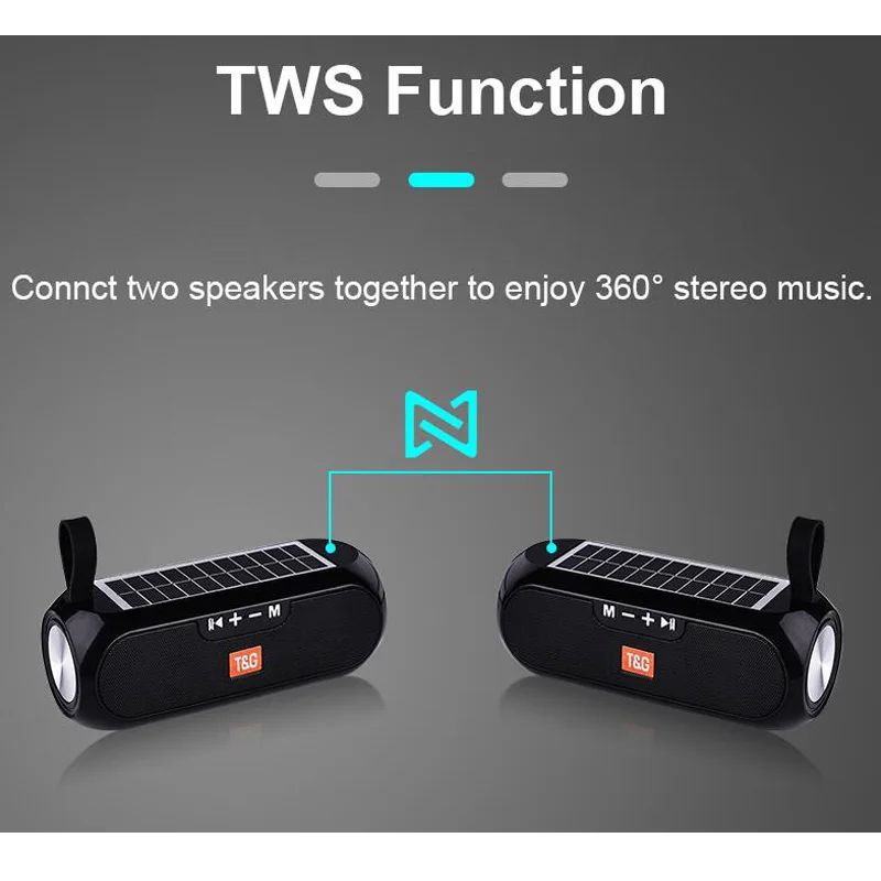 Беспроводная стерео музыкальная шкатулка автоматическая зарядка от солнечной