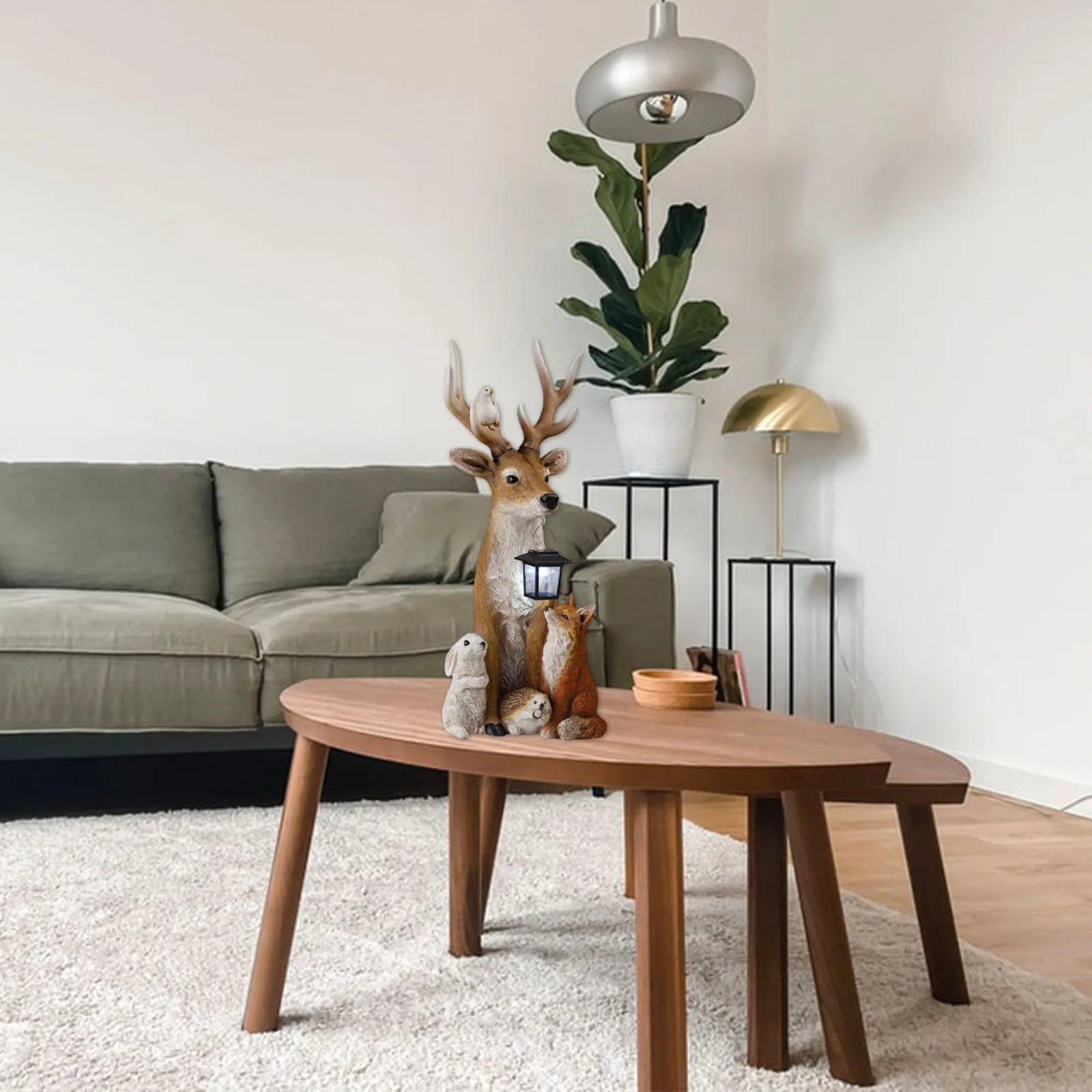 

Маленький олень Солнечный полимерный фигурка реалистичная скульптура животного статуя домашний декор