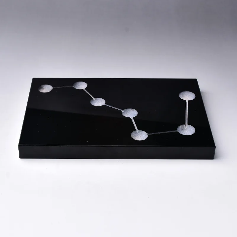 

Natural Obsidian Square Home decoration Feng Shui Obsidian Seven Star Array Base Obsidian Rack
