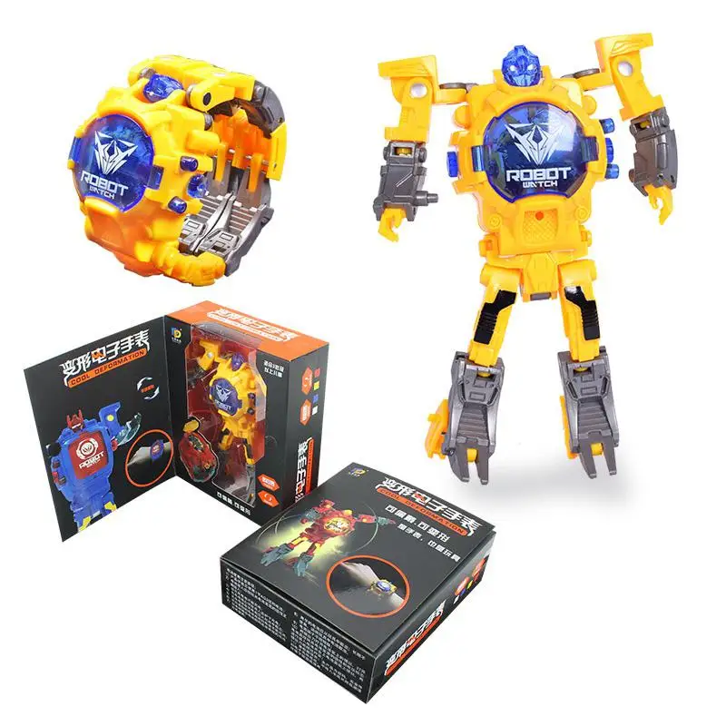 Ни один креативный ручной робот трансформер игрушки для детей электронные часы