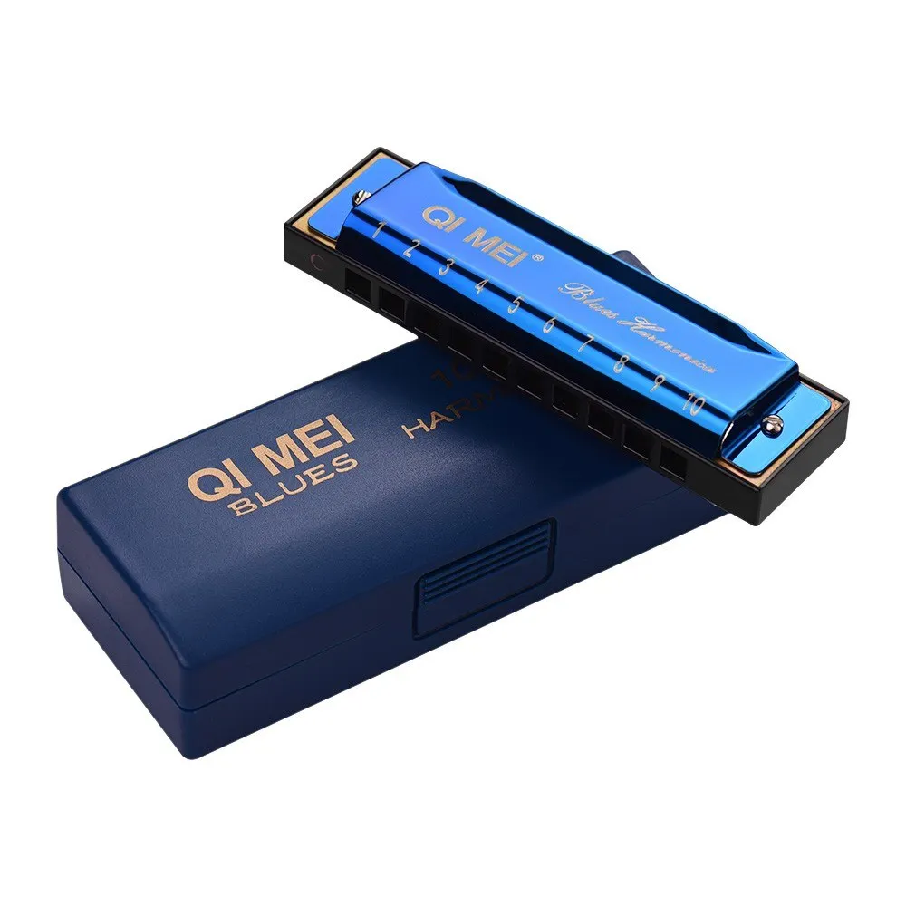 1020 Blues Harmonica Key of C 10 Holes 20 Tunes Diatonic Harp Mouthorgan with Cleaning Cloth and Storage Box | Спорт и развлечения