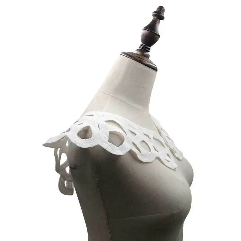 Аппликация для воротника с зеркальным кружевом водорастворимое венецианское