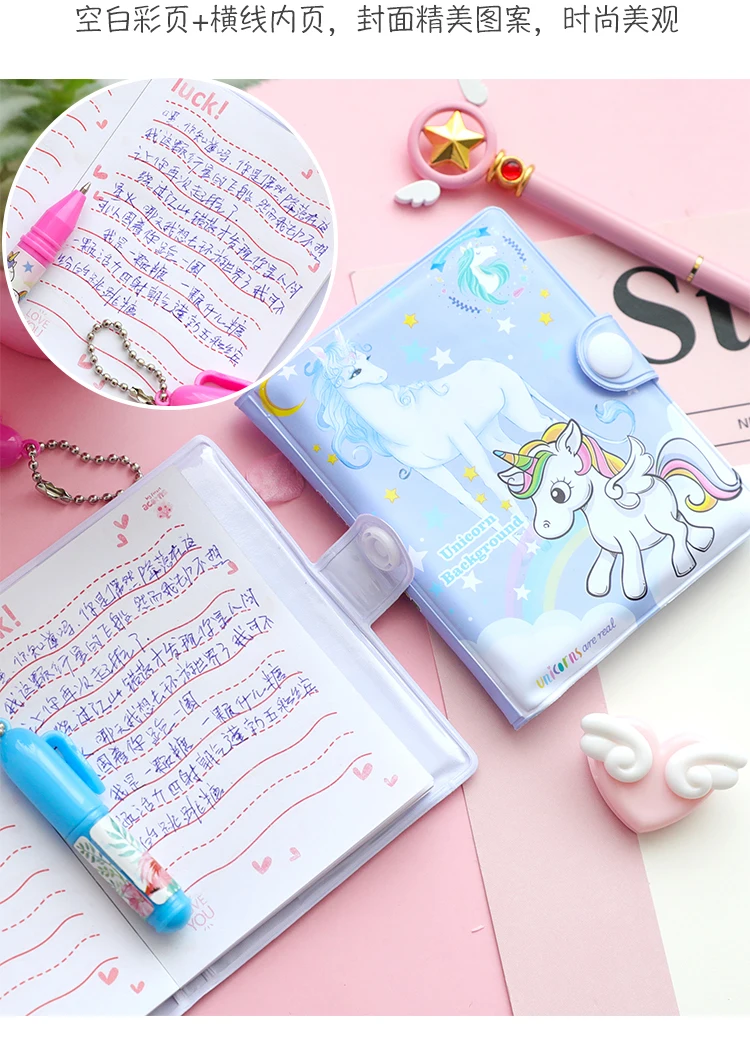 Мини Единорог блокнот с Фламинго с ручкой набор Kawaii животных медведи карманные блокноты для детей новые подарки студенческие канцелярские принадлежности