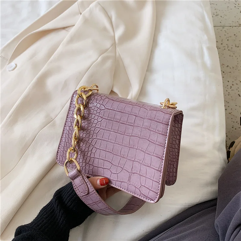 

Женская сумка через плечо, кросс-боди из крокодиловой кожи, с цепочкой в стиле ретро, 2020