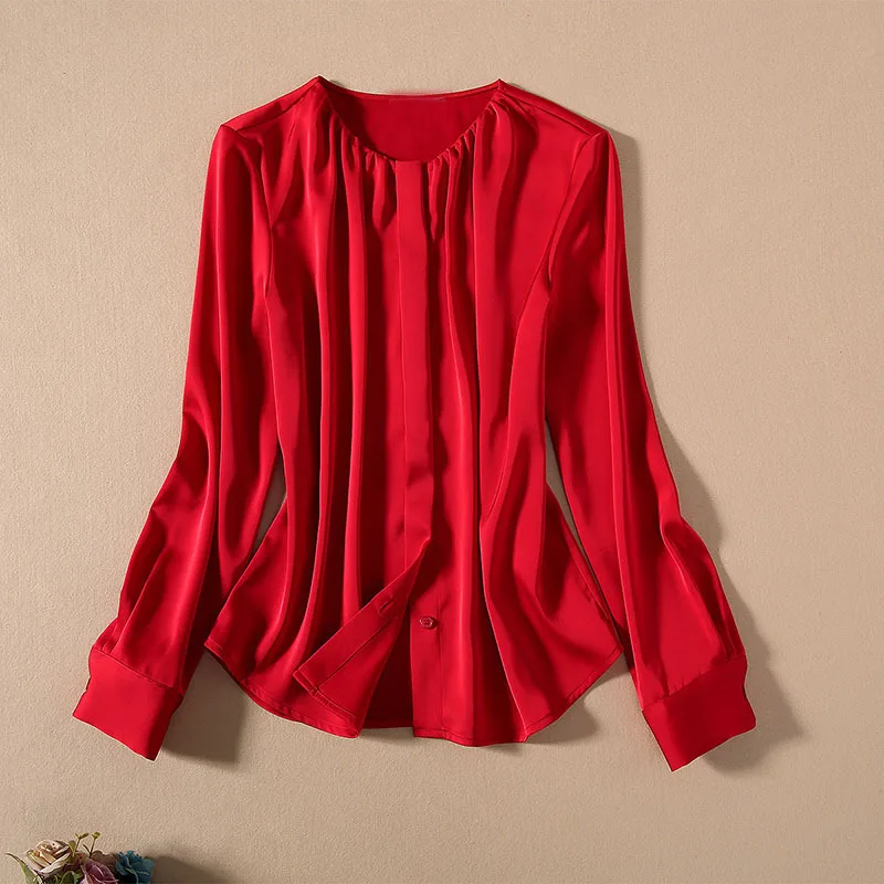 

European and American women's clothing 2020 summer new style Red shirt with long sleeves Floral print skirt Fashion suits