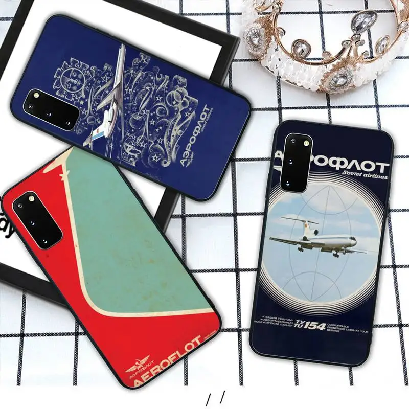 Yinuoda Aeroflot советские авиалинии черный мягкий чехол для телефона Samsung galaxy s6 s7 edge s8 s9