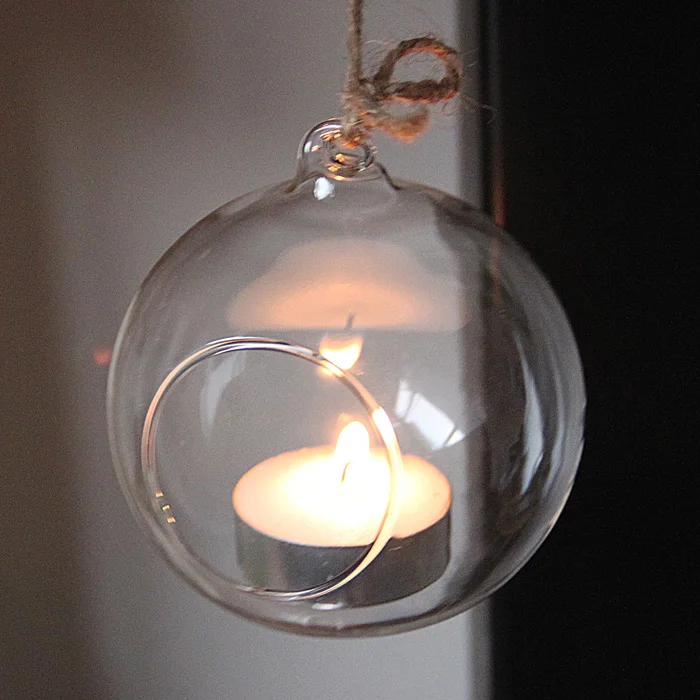 christmas tree decorations Hanging Tealight Holder Glass Terrarium Globe Candle Candlestick Wedding Decor | Дом и сад