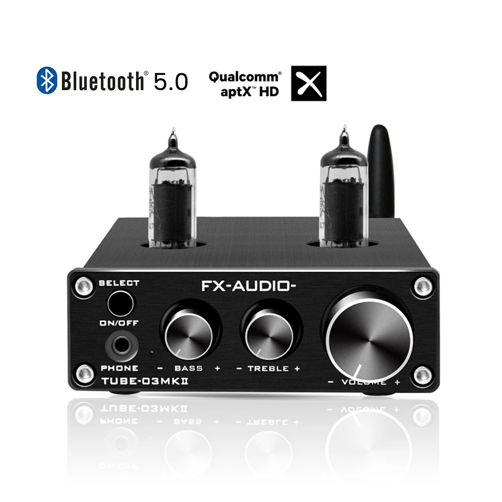 Предусилитель для наушников FX-Audio QCC3008 TUBE-03MKII HiFi 2 0 Tube 6K4 Bluetooth 5 AUX с регулировкой