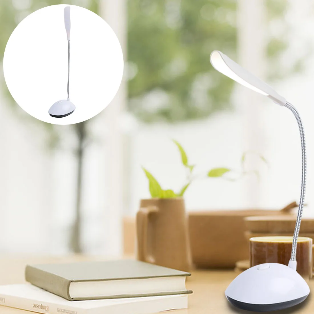 

New 4LED/ 18LED Desk Lamp Eye Protection Student Study Reading Lamp Light Table Lamp 360 Flexible AAA Battery/ USB Charging