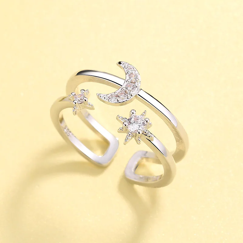 QIMING нежный звезда полумесяц кольца для женщин ювелирные изделия аксессуары